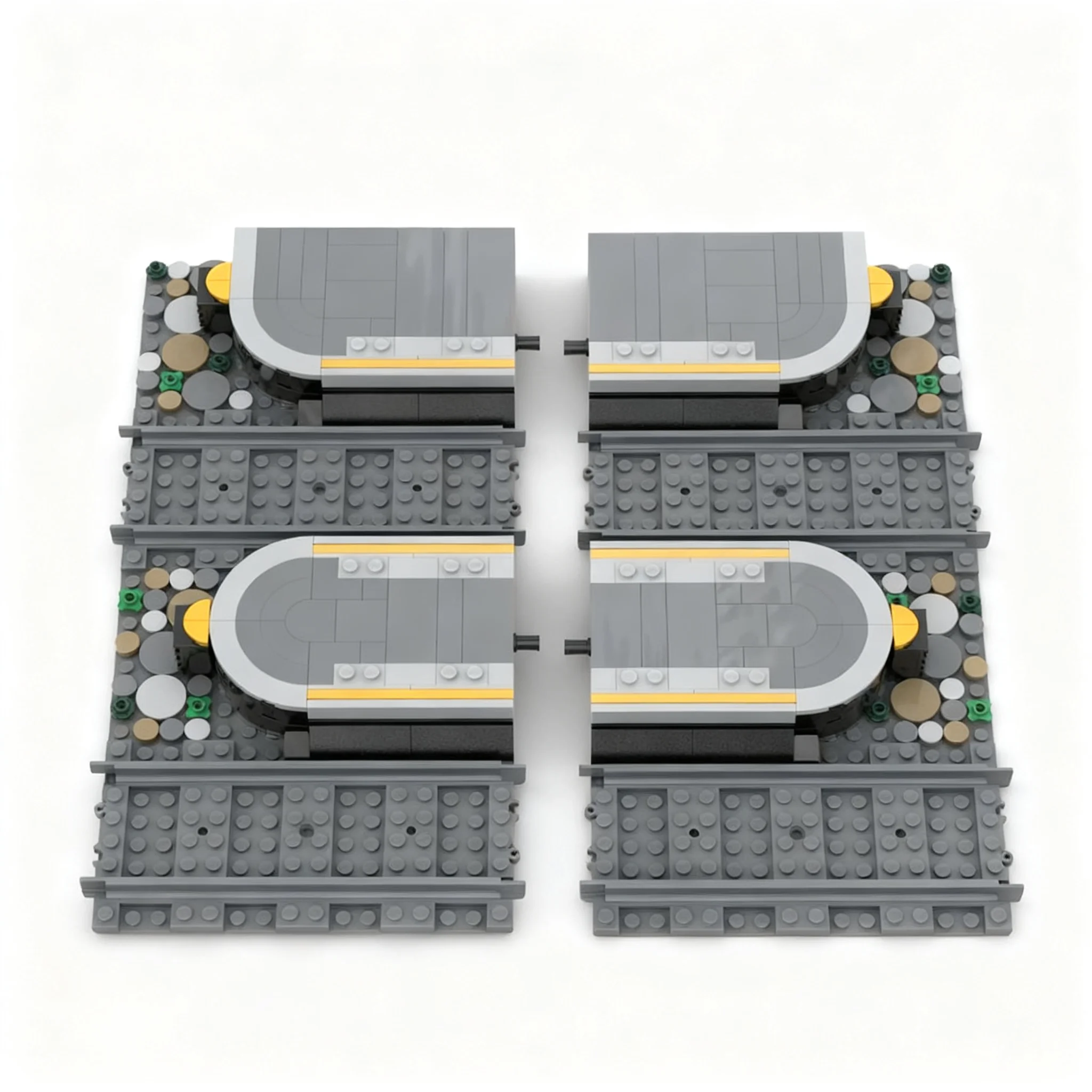 328pcs MOC BrickLink Designer Program Brick Cross Two Track Plattform Ending Extension Model Building Blocks Christmas Gifts Toy
