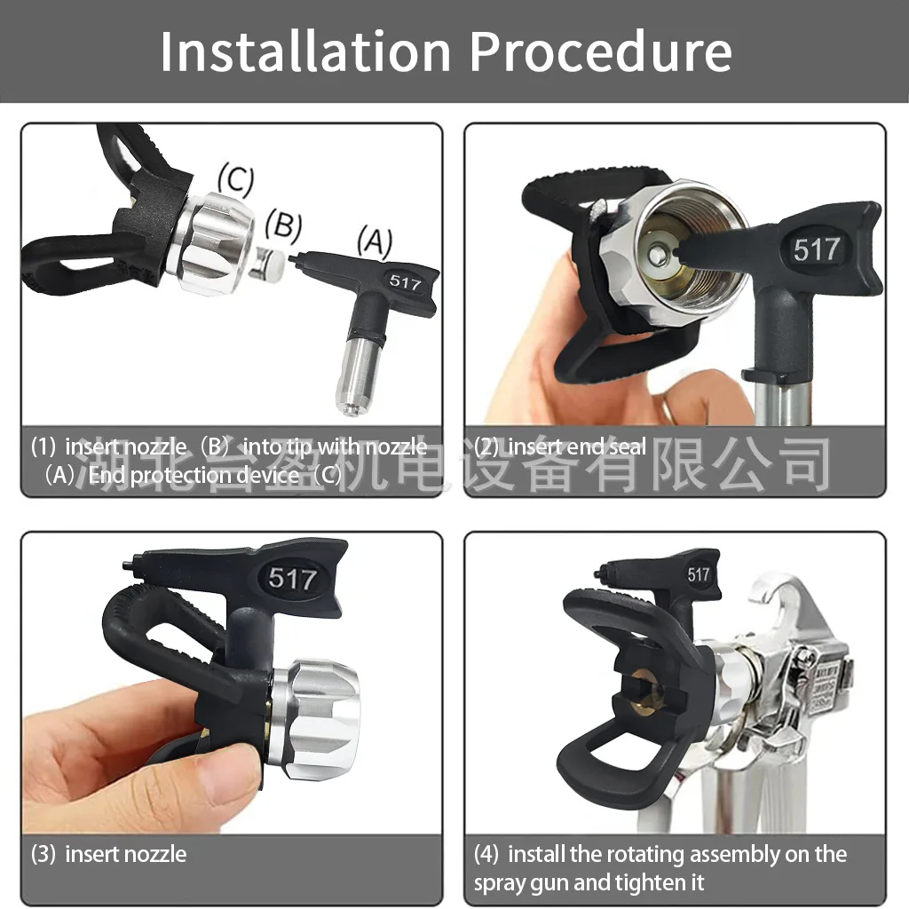 For Airless Spraying Machine Nozzle Gun Nozzle Gun Head Spray Head Duckbill Seat Latex Paint Spray Gun Electric High Pressure Sp