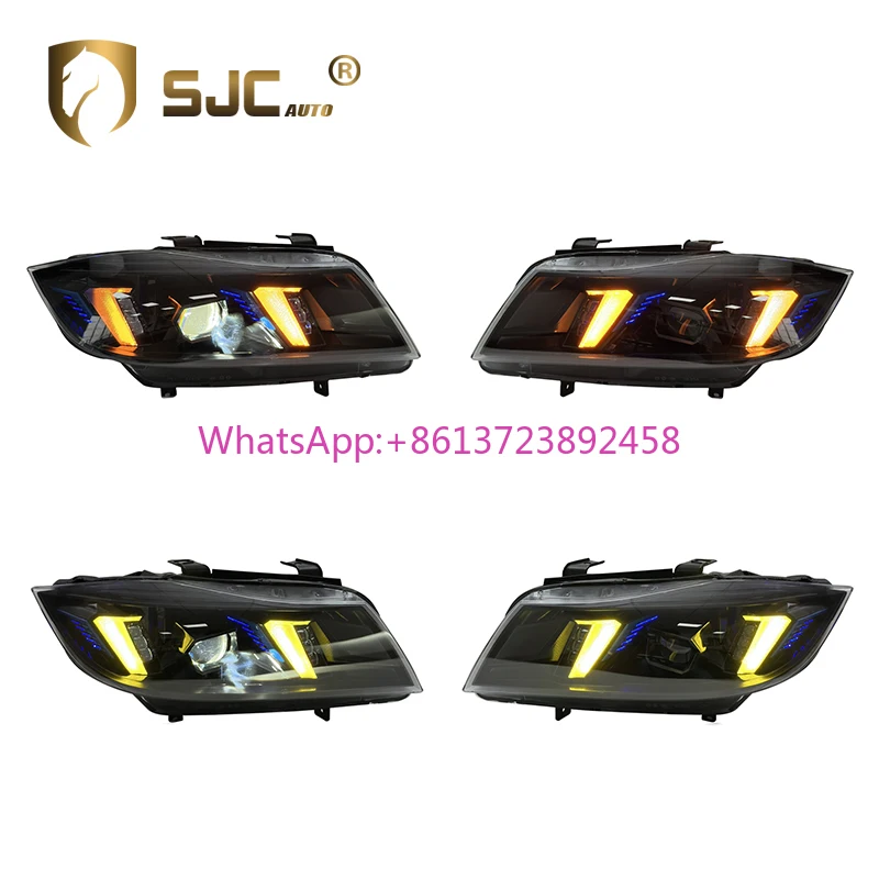 

Auto for BMW M3 3-series E90 E91 Snake Eye Headlight Assembly 05-12 Modified LED Lens Yellow Daytime Running Lamps Car Parts
