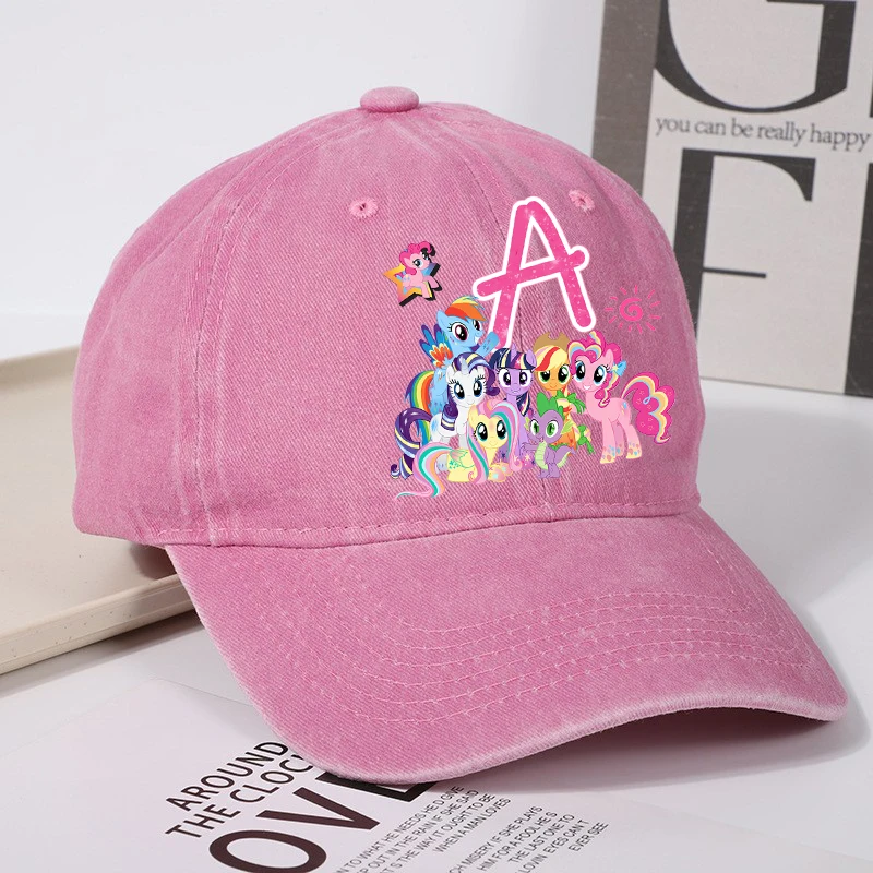 

My Little Pony Letter A-Z Baseball Cap for Women Girls Summer Adjustable Sun Hat Anime Cute Retro Sunbonnet Adult Headgear Gift