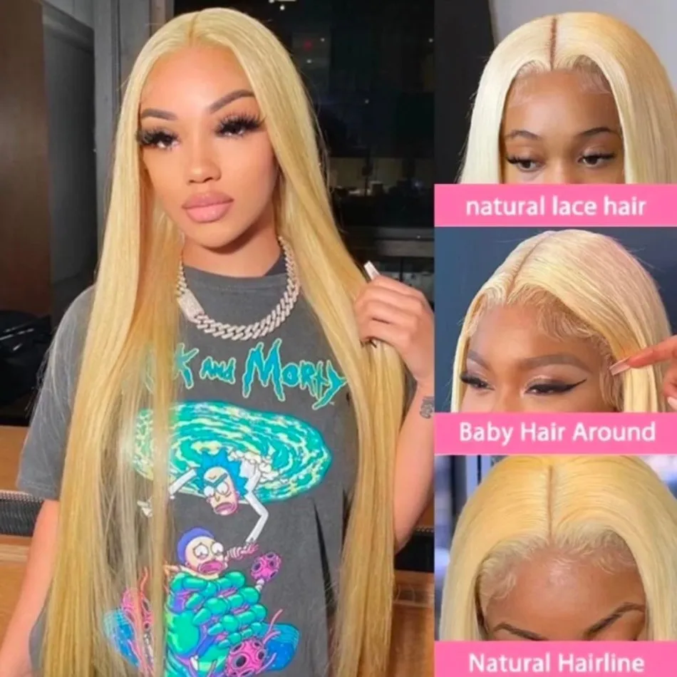 Honey Blonde Wig Human Hair 13x6 Hd Lace Frontal Wig 250 Density 27# Straight Transparent Pre Plucked Colored Human Hai Wigs image 4