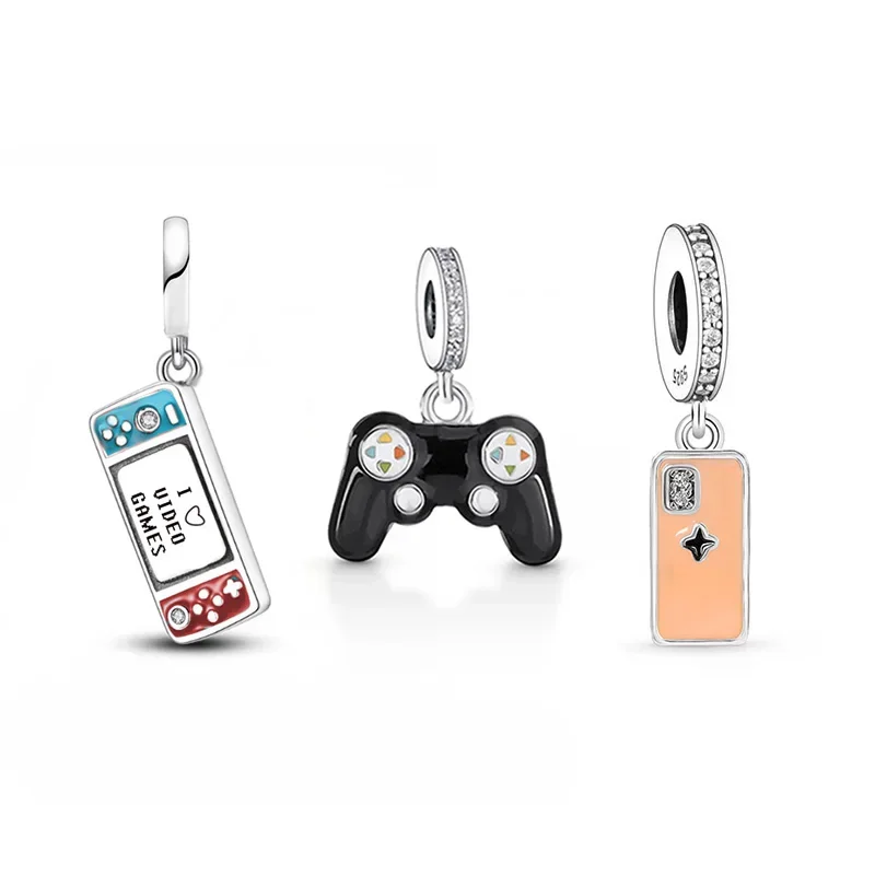 FC Jewelry Fit Original Charm Bracelet 925 Sterling Silver Phone Video Games Player GamePad Bead For Making Women Berloque DIY