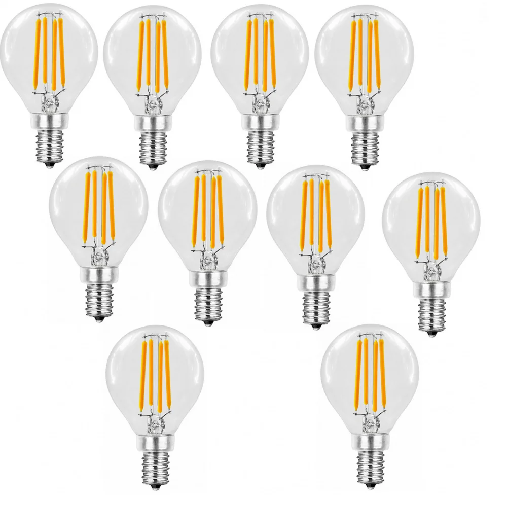 10Pcs G45 LED Glass Bulbs 4W 6W 12W E27 E14 Clear LED Lamp 220V Warm/Cold White Filament Globe ball light Energy saving bulb