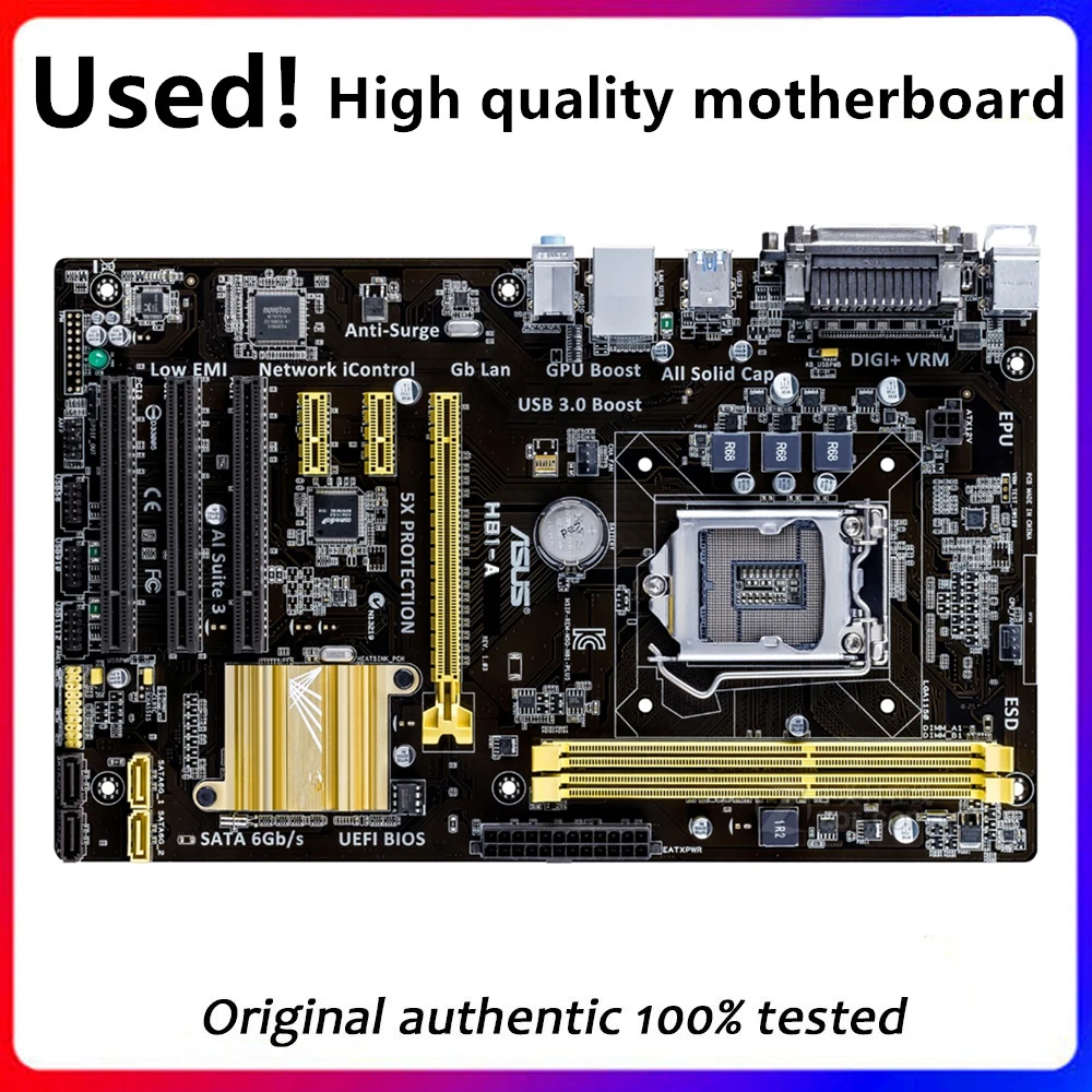 For Asus H81-A H81A Desktop Motherboard H81 LGA 1150 LGA1150 For Core i7 i5 i3 DDR3 SATA3 USB3.0  Original Used