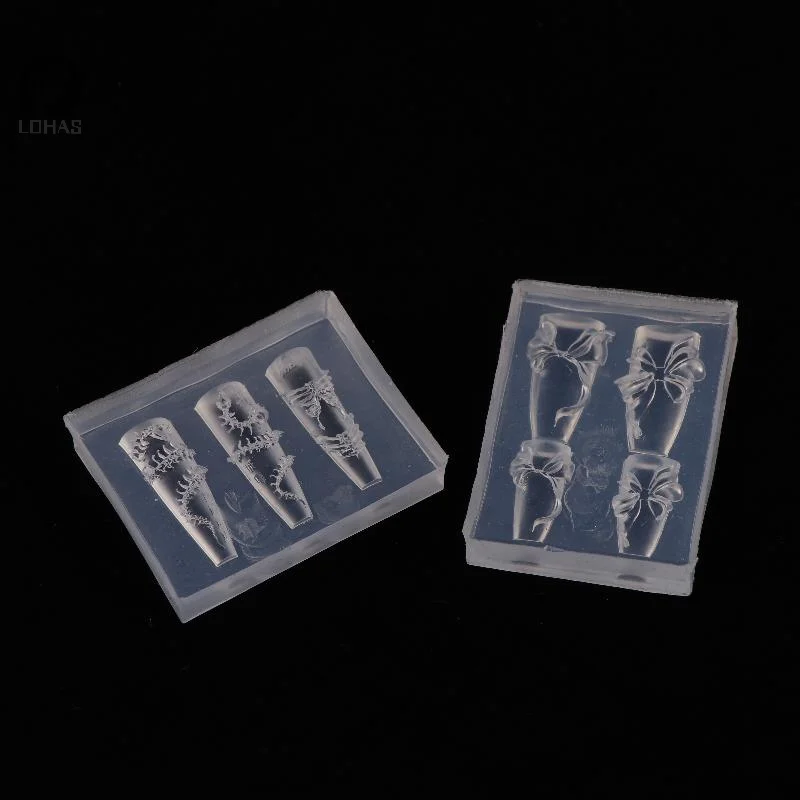 1 szt. Retro Wzór Wężowej Kości z Kokardą Szablon do Zdobienia Paznokci Ozdoba Silikonowa Forma do Paznokci DIY Szablony Formy do Paznokci