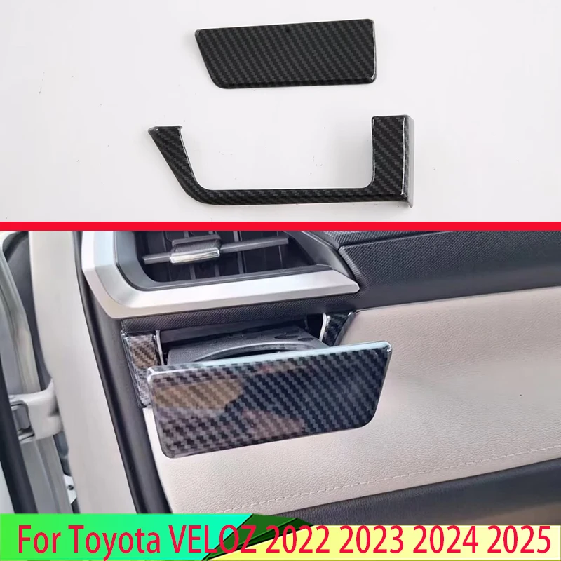 For Toyota VELOZ 2022 2023 2024 2025 Carbon Fiber Style Passenger Cab Water Cup Frame Decoration Molding Garnish