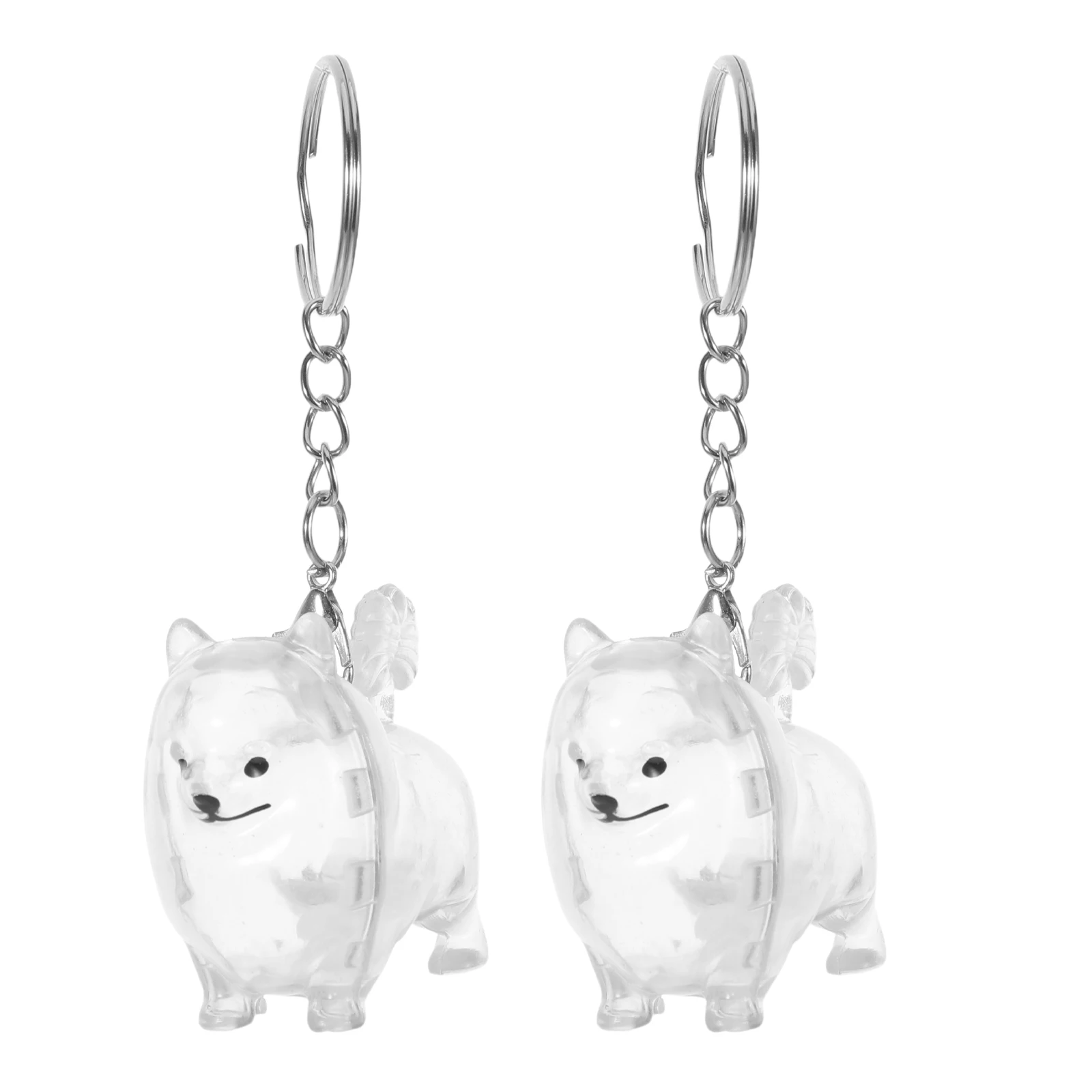 

2 Pcs Pet Hair Souvenir Box Dog Pendant Keychain Keepsake Collector Memorials for Pets Transparent Engraved Bottle