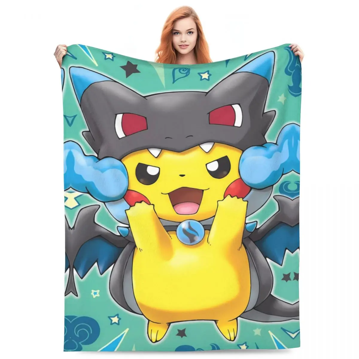 Pikachu Cartoon Blankets Soft Comfortable Plush Throw Blanket For Home Decor Travel Office Flannel Bedspread Bed Cover