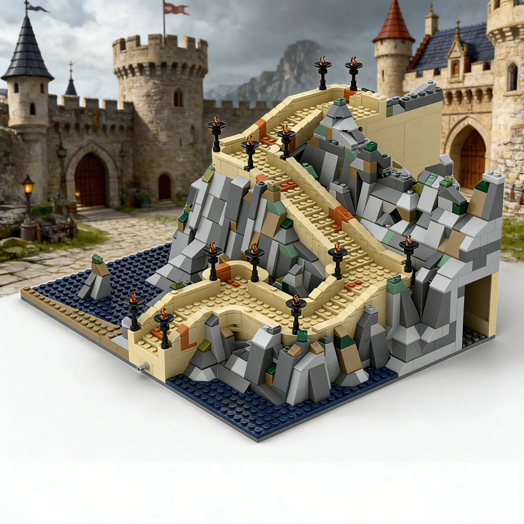 1167 PCS Boathouse Stairs Structure Model Building Blocks Kids Education Assembly Toy Birthday Display Gifts Educational DIY Set