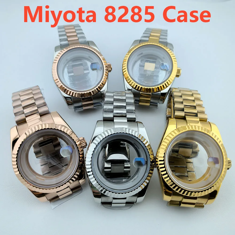 39mm Miyota8285 case watch case stainless steel men automatic watch sapphire glass suitable for 8285 movement watch accessories