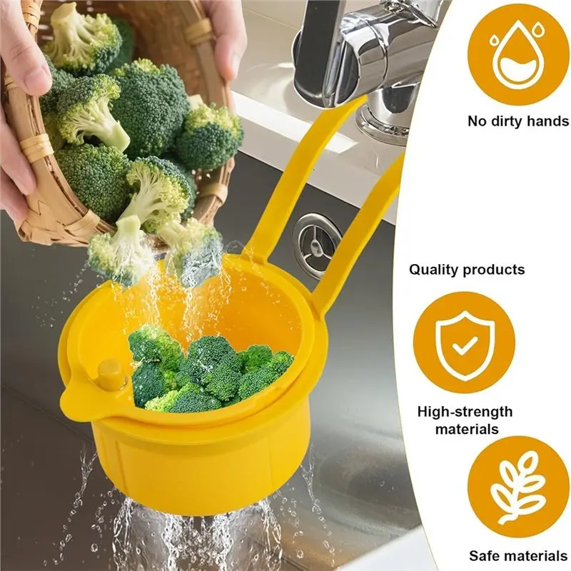 T19C Kitchen Sink Strainer Basket With Automatic Dumping Functionality Faucet Hanging Design Multi-Purpose