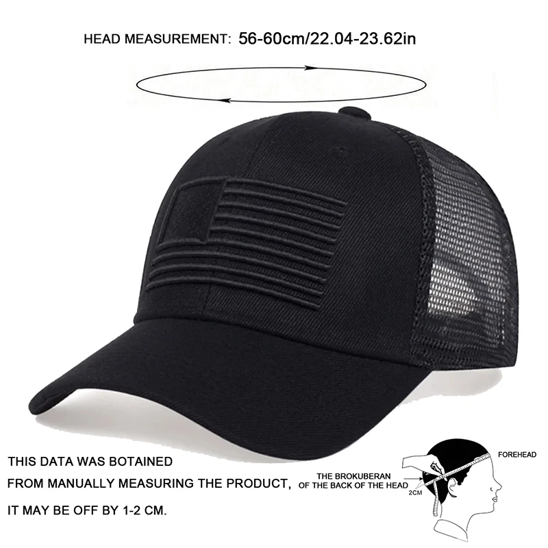 Fashion American Flag Embroidery Baseball Net Caps Spring and Summer Outdoor Adjustable Casual Hats Sunscreen Hat