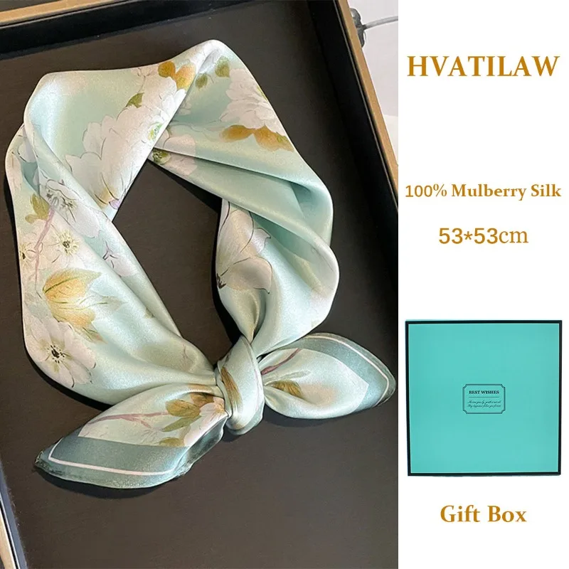 

New 100% Pure Silk Square Scarf Summer Beach Shawl Fashion Mulberry Wrap Headband Neckerchief Bandana Pashmina Poncho Gift Box
