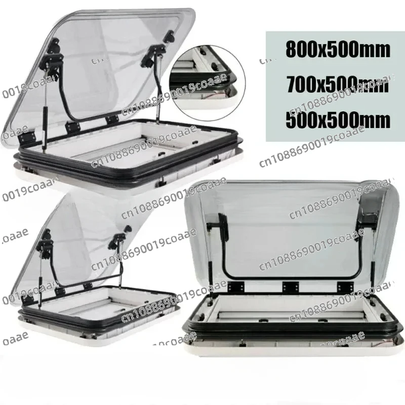 Can be customized Large Caravan RV Skylight Roof Vent Hatch 3-Size with LED Light 500/700/800 x 500mm Cut Out for Motorhome