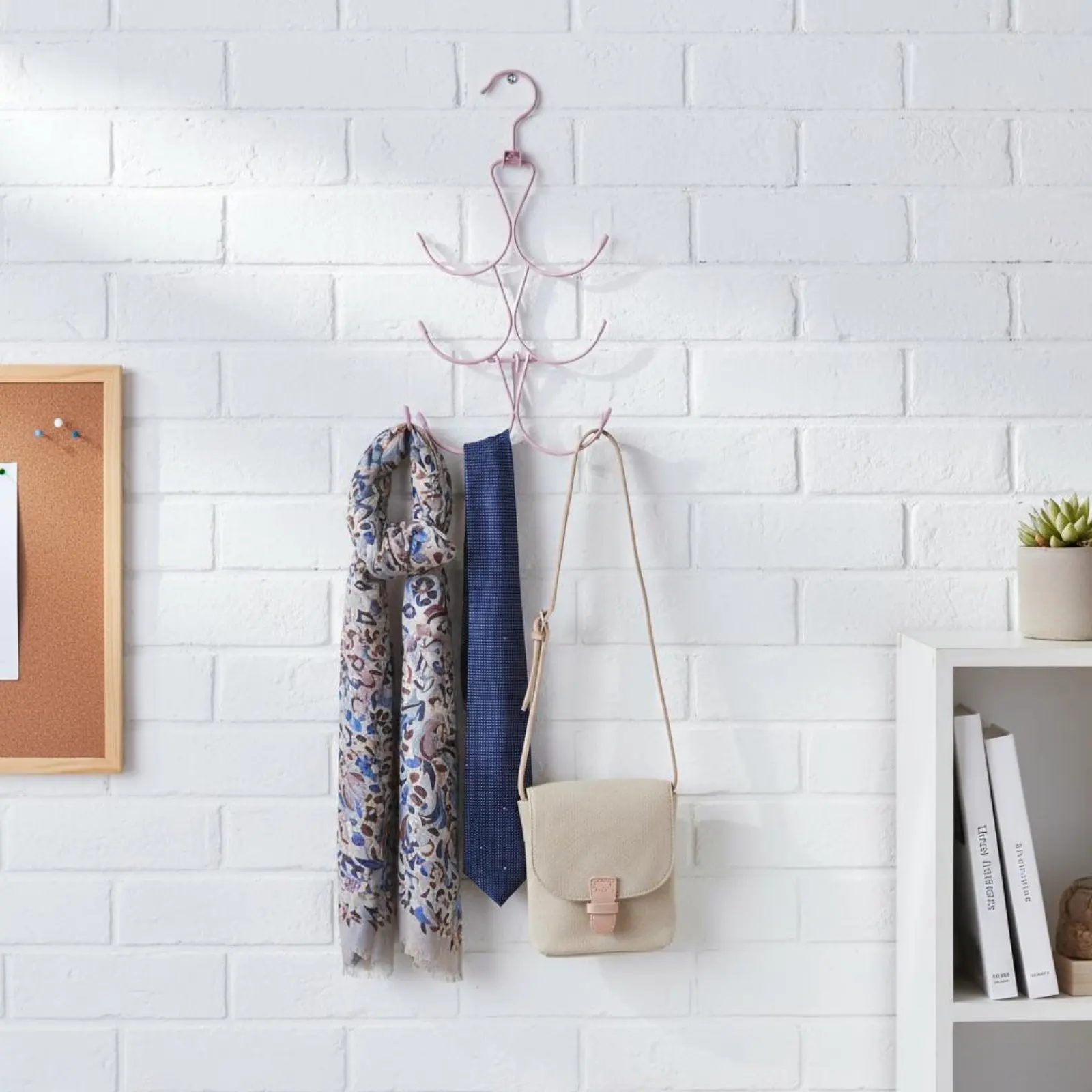 Scarf Hanger Space Saving Tie Rack 6-Tier Accessory Holder Easy Reach Household Storage Sturdy Duty for Wardrobe, Closet