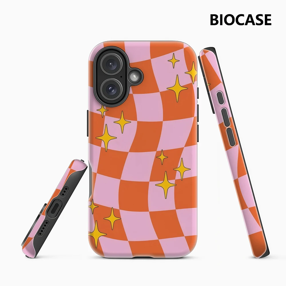 Checker Stars IPhone 17 Must-Haves Handyhülle für IPhone 17 16 15 14 13 12 29 Pro Max Plus Doppelschichtige Rückseite
