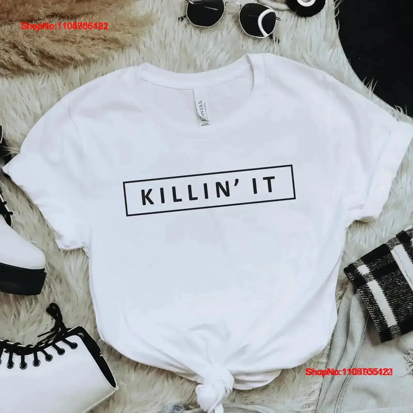 Killin' IT T Shirt Minimalist Killin for Her Him Simple Assorted Colors Birthday vintage Washed Soft Breathable Slightly