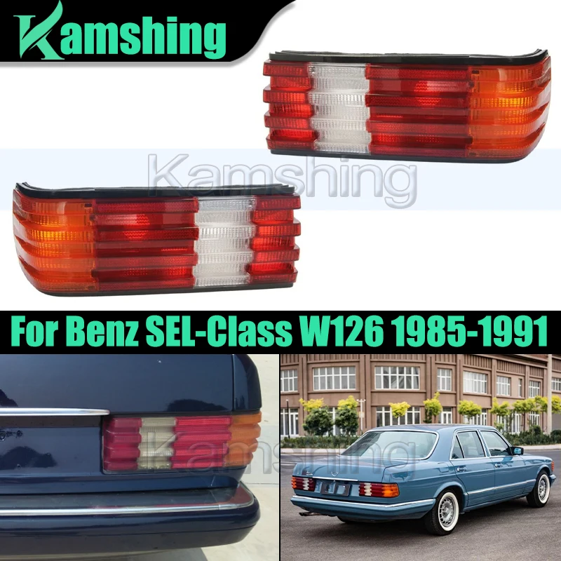 1pair Rear Bumper Taillight For Benz SEL-Class W126 1985-1991 Taillamp Tail Lamp Backup Light Rear Brake Light Stop Lamp