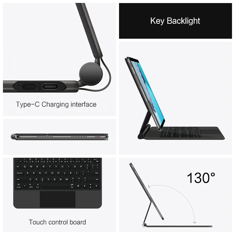 Imagem -05 - Teclado Mágico para Huawei Matepad 11 Estojo de Teclado Português Espanhol Coreano Árabe Alemão Dby-w09 Dby-l09 10.95 in 2023