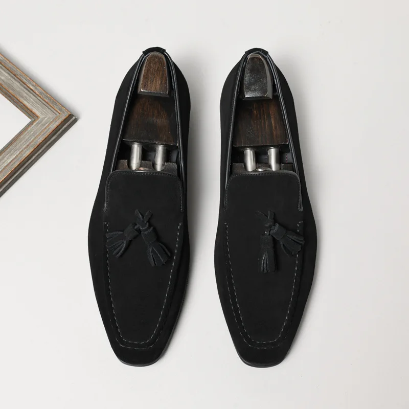 

New Men's Business Leather Shoes Tassel Matte Leather Loafer Men Shoes