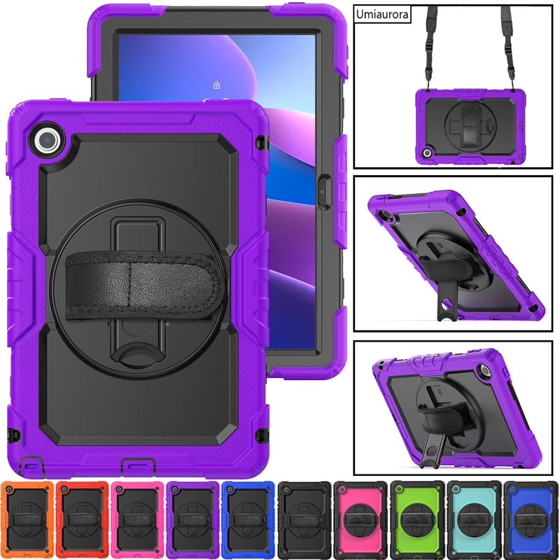 

For Lenovo Tab K10 2nd Gen 10.1 inch 2025 TB311FU TB311XU Shockproof PC Tablet Cover Stand Hand Shoulder Strap Rugged Case Funda