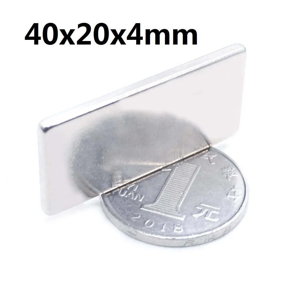 1-200Pcs 40x20x4mm Neodymium Magnet 40mm x 20mm x 4mm N35 NdFeB Block Super Powerful Strong Permanent Magnetic imanes new magnet