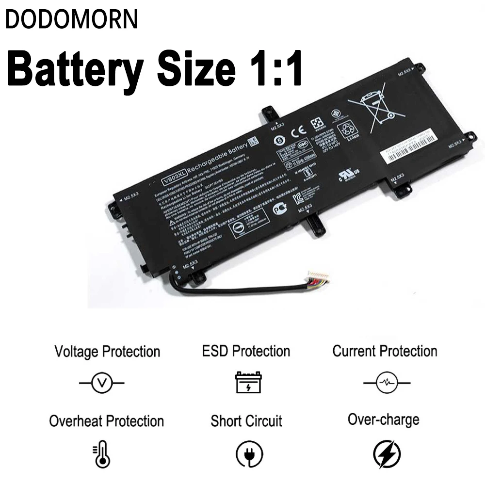 Dodomorn Nieuwe Vs03xl Batterij Voor Hp Jaloezie 15-Als 15-as 014wm 849047-541 HSTNN-UB6Y 849047-541 849313-850 Tablet 11.55V 52wh