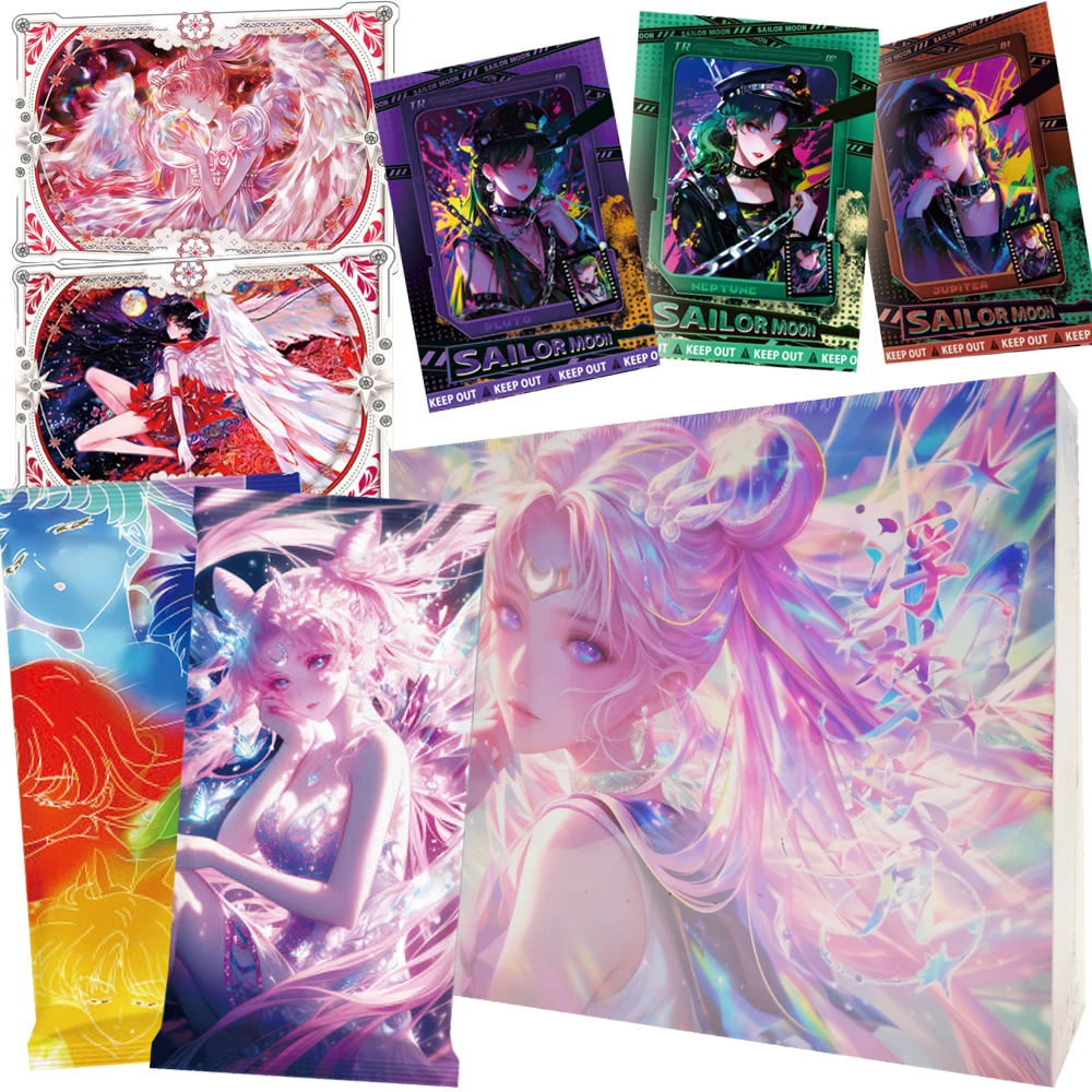 

Коллекционные карты японского аниме «Сейлор Мун», популярные волшебные девушки, очаровательные и красивые модные карты с блестящими звездами, игрушки, подарки