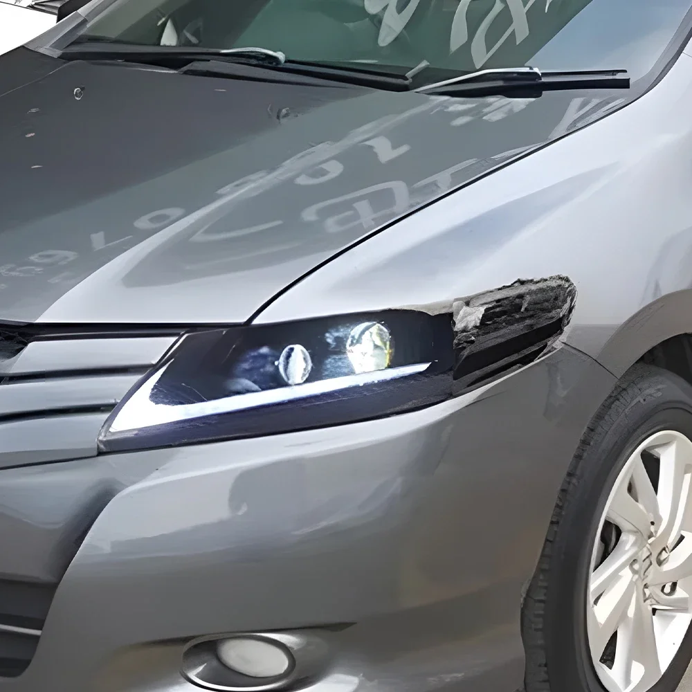 

Автомобильные передние фонари для Honda City 2008-2014, светодиодные автомобильные фары в сборе, обновление, высокое качество, 2 линзы проектора, аксессуары для инструментов
