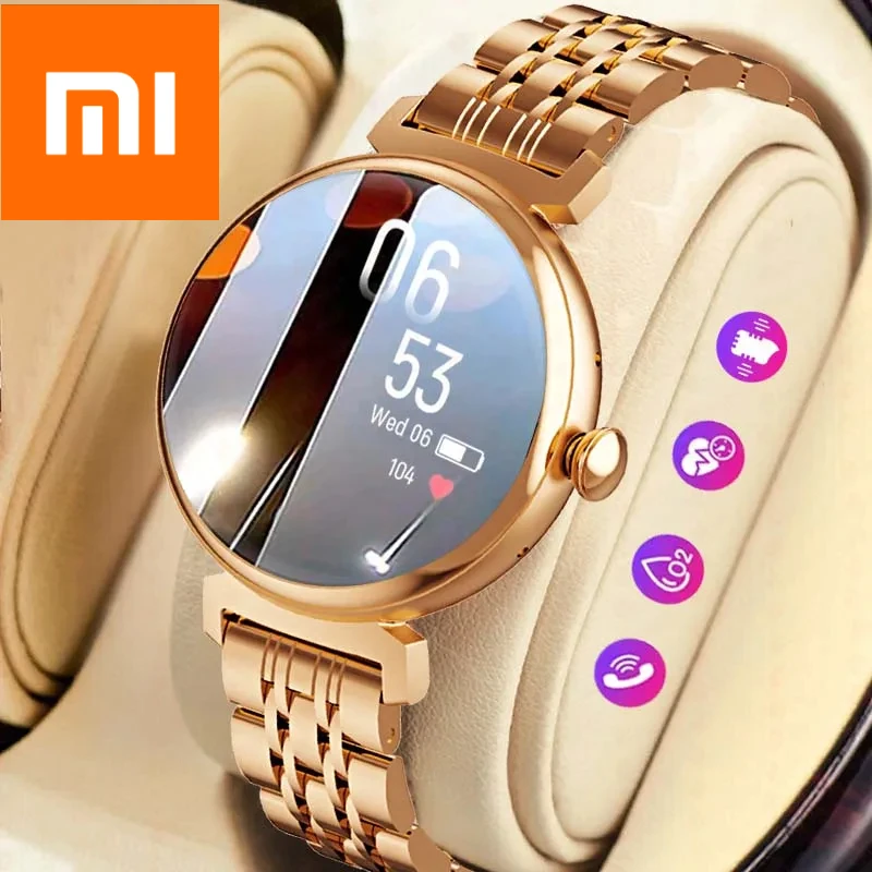 

Xiaomi AMOLED Screen Fashion Ladies Smart Watch Screen Always Display Bluetooth Call Smartwatch Metal Body Small Screen Watch