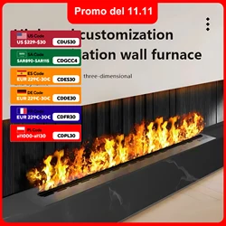 Smart indoor electric water vapor fireplace colored flames ecological TV decoration no fire risk 3D atomization fireplace