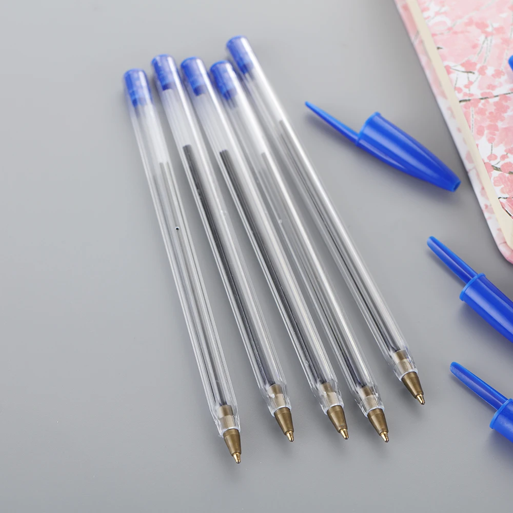 5Pcs 1.0 mm Ballpoint Pens Long Lasting Smooth Blue Pens Black Ballpoint Pen Student Writing Stationery Office School Supplies