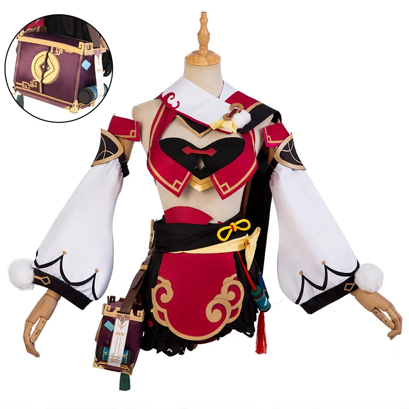 

10 PCS Game Genshin Impact Yan Fei Yanfei Cosplay Costume Accessories Full Set Halloween Party Dress Up Outfit Women Girls