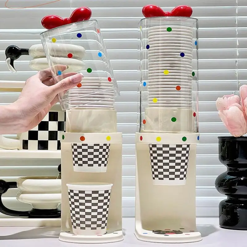 

Cute Cup Holder, Disposable Cup Cup Holder, Punch-free Household Storage Box, Dining Tabletop Paper Cup Holder