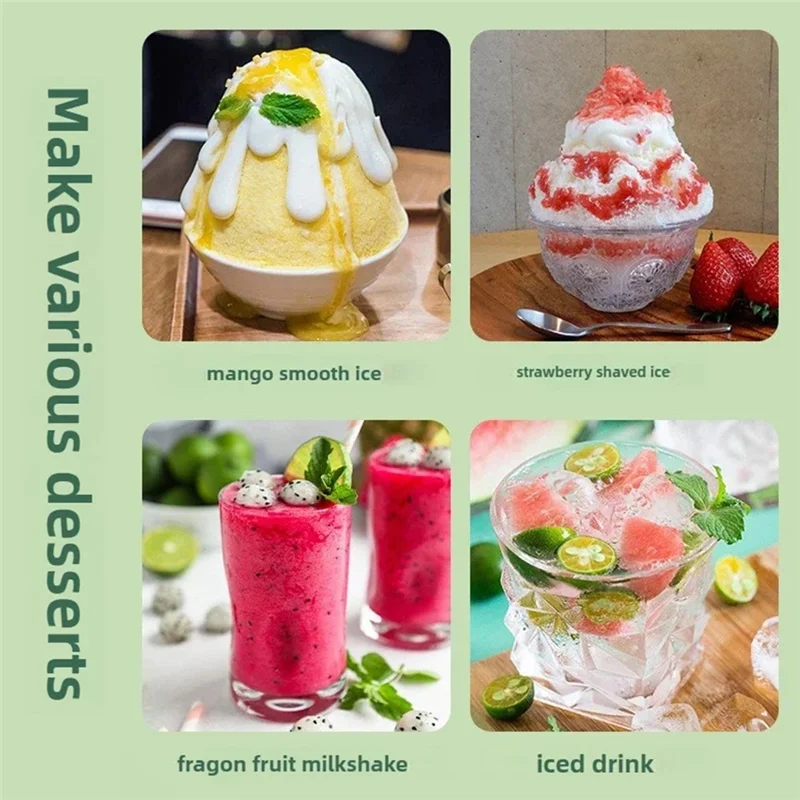

ABUG-Automatic Two Speed Adjustable Ice Shaver Electric Small Household Ice Shaving Machine Ice Crusher US Plug