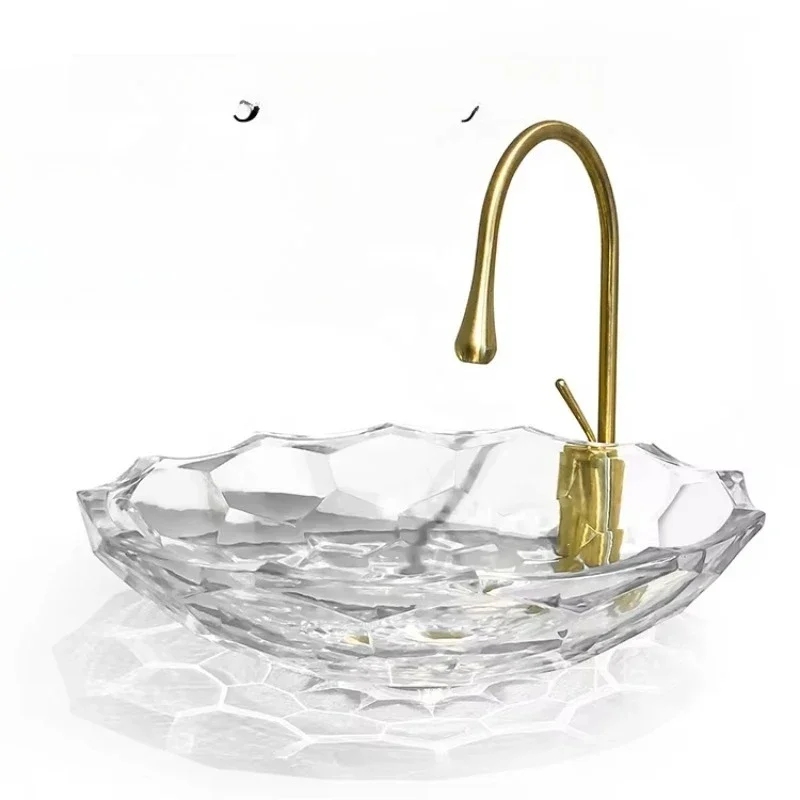 Crystal wash basin sink luxury lotus container sink