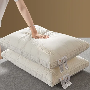 Mulberry Silk Pillow 7A Antibacterial Sleeping Pillow Luxury Comfortable Cotton Shell…