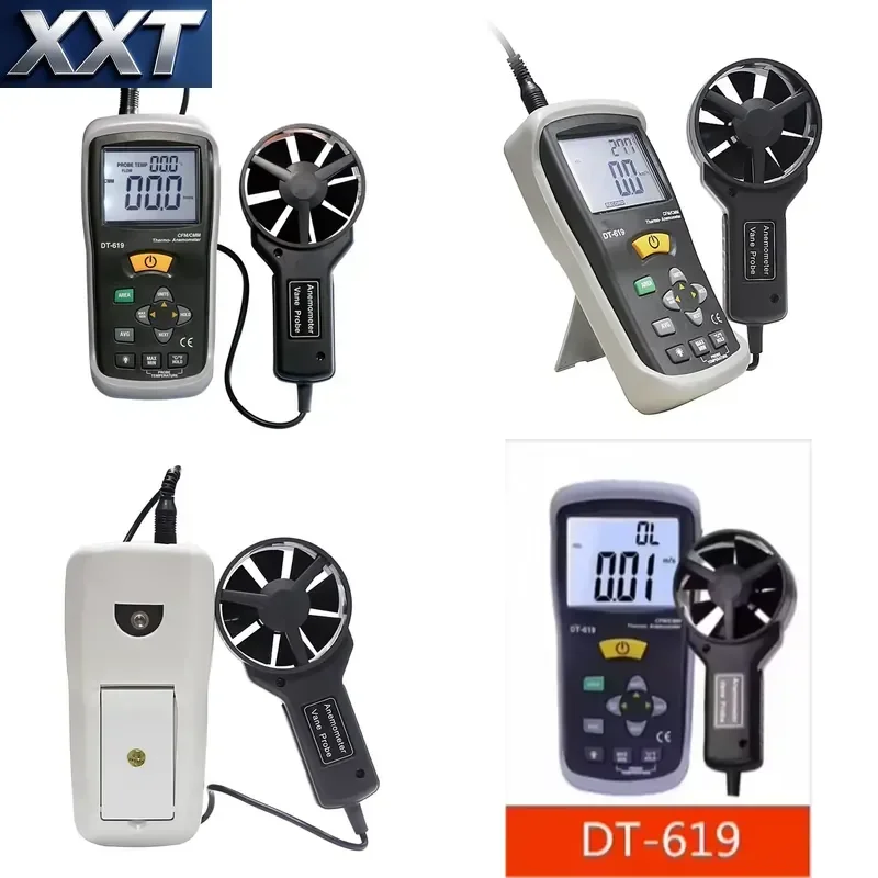 XXT DT-619 Marine Anemometer Air Velocity Meter With Temperaureture Air Flow Meter