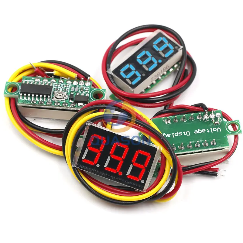 mini 0.28 inch LED Digital Voltmeter Voltage Meter Volt Detector Monitor Tester Panel Car 12V 24V Red Green Blue Yellow