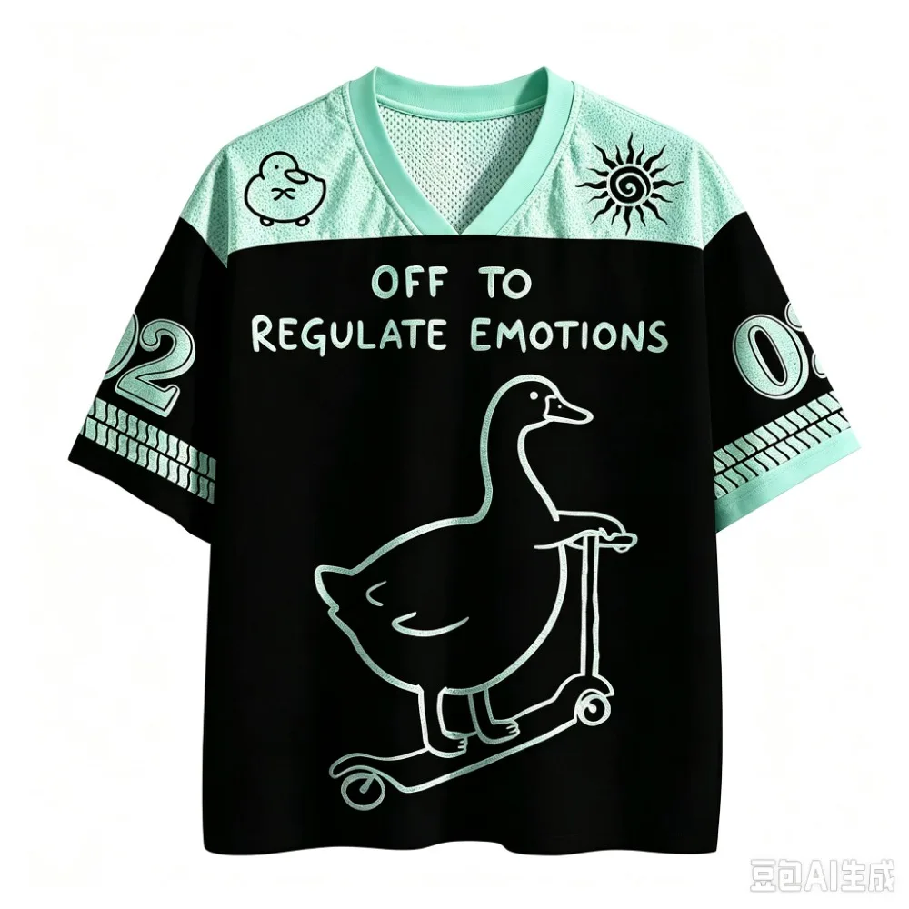 Skateboard Goose Pattern 3DPrint Sport Quickdry Breath Men V-neck Plus-sizeT-Shirt Outdoor Street Casual  Y2K Parent-Child Cloth