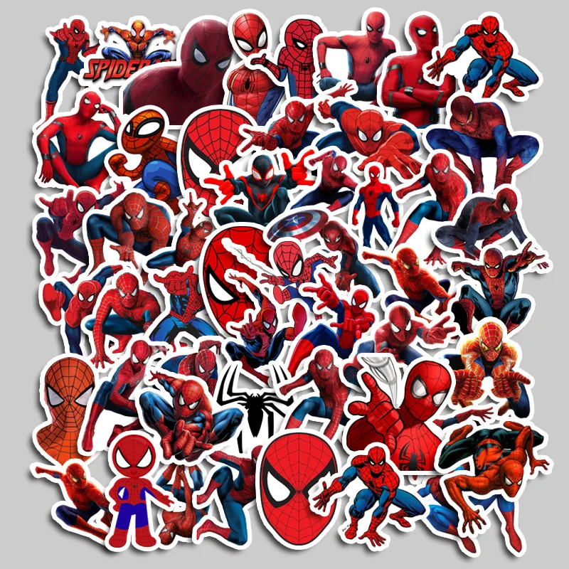 10/30/50PCS Super Hero Spider Man Stickers Graffiti Decal Skateboard Guitar Laptop Motorcycle Cool Waterproof Sticker Kid Toy