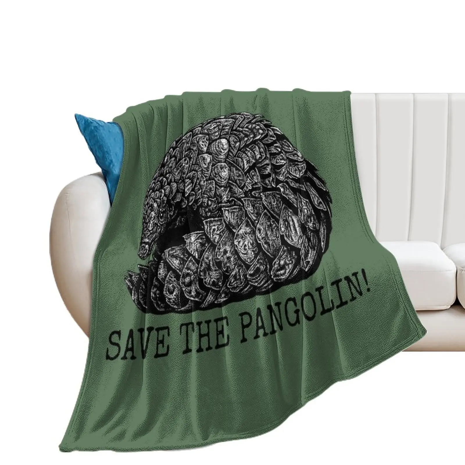 

Save the Pangolin! Illustration Throw Blanket Cute Vintage Soft Plaid Blankets