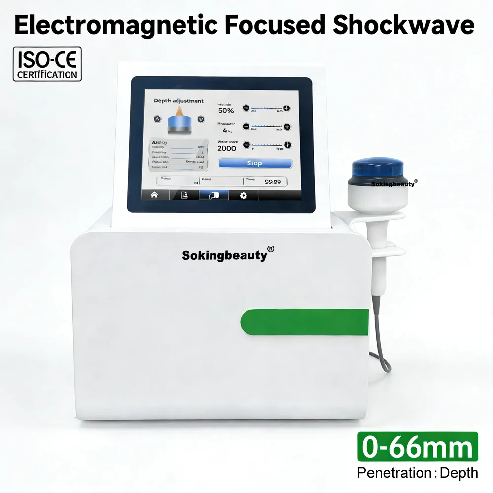 Professional Focused Shock Wave Machine for Enhanced  Circulation and Tissue Repair With 0 to 66mm