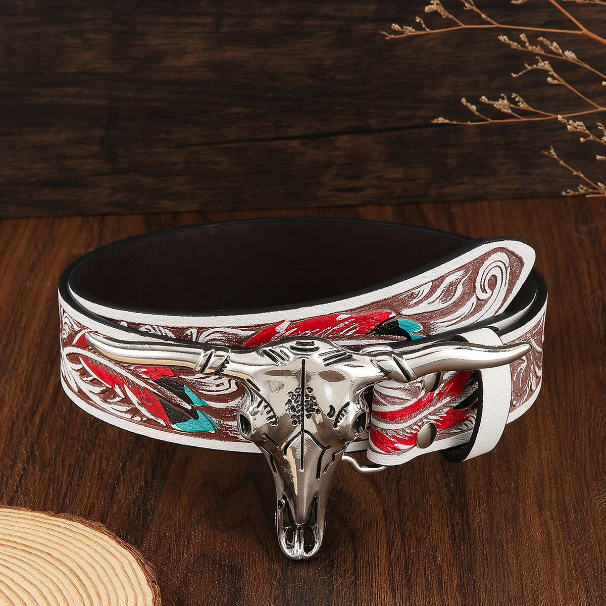 

1PC Western Cowboy Style Belt Fashion Men's and Women's Accessories Personalized Alloy Long Horn Belt Buckle