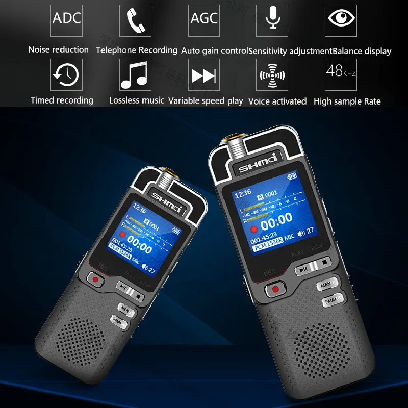 D60 المهنية الإملاء صوت المنشط مسجل الصوت الرقمي الصغير القلم PCM المزدوج هيئة التصنيع العسكري Denoise متغير السرعة مشغل MP3 Rec