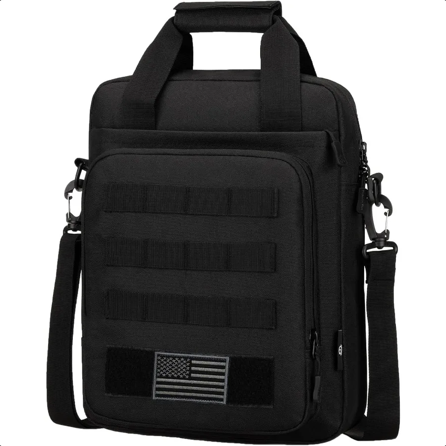 

ZHIERNA Tactical Menger Bag Tactical Briefcase Laptop Bag Heavy Duty MOLLE Shoulder Pack Handbag for Men Patch Included