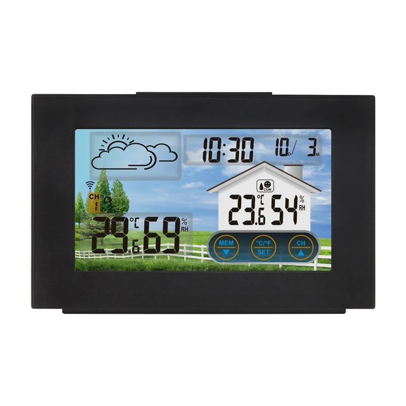 

Weather Forecast Clock Multifunction With Temperature Humidity Sensor For Indoor Outdoor