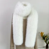 1pcFashionable 180cm Fake Fur Long Scarf Soft Plush Thick Long Strip Scarf Fur Decor Luxury Wraps Shawl Party Ladies Neck Warmer 5