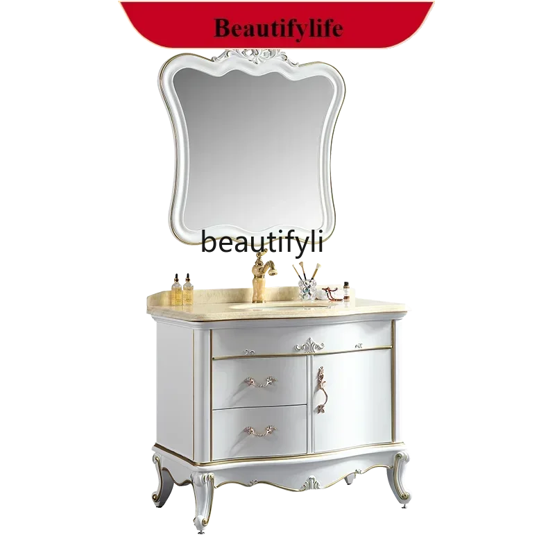 

LXChinese Style Bathroom Fashion New Versatile Washstand Smart Bathroom Cabinet Simple Washbasin CabinetSSS