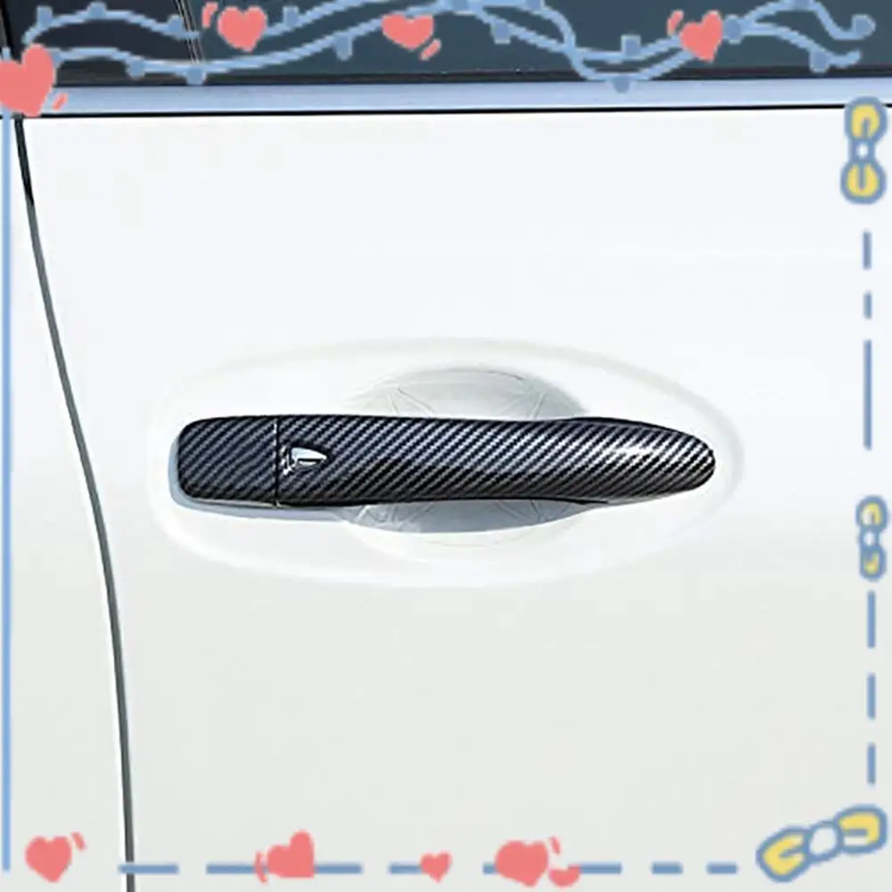 

4PCS For Nissan Navara NP300 2015-2020 Carbon Fiber Car Door Handle Cover Trim Sticker Decoration Accessories